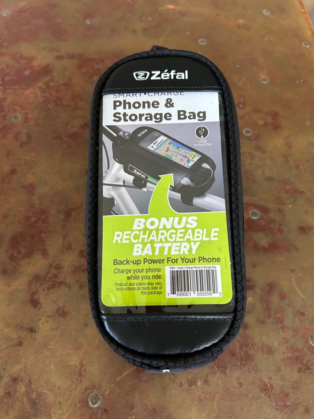 Black Phone & Storage Bag with Bonus Rechargeable Battery